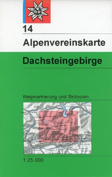 DAV Alpenvereinskarte 14 Dachstein 1 : 25 000 Wegmarkierungen und Skirouten