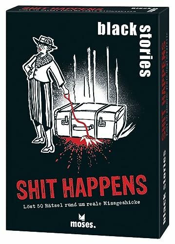 Moses 107118 black stories Shit Happens Edition, 50rabenschwarzeRätsel,DasKrimiKartenspiel