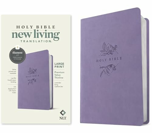 Holy Bible: New Living Translation, Lavender Song, Leatherlike, Large Print, Thinline, Life Application Life Topics Index