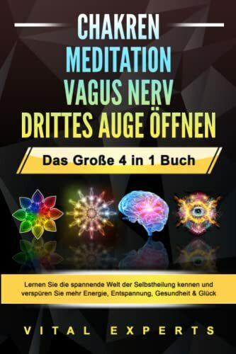 CHAKREN | MEDITATION | VAGUS NERV | DRITTES AUGE ÖFFNEN - Das Große 4 in 1 Buch: Lernen Sie die spannende Welt der Selbstheilung kennen und verspüren Sie mehr Energie, Entspannung, Gesundheit & Glück