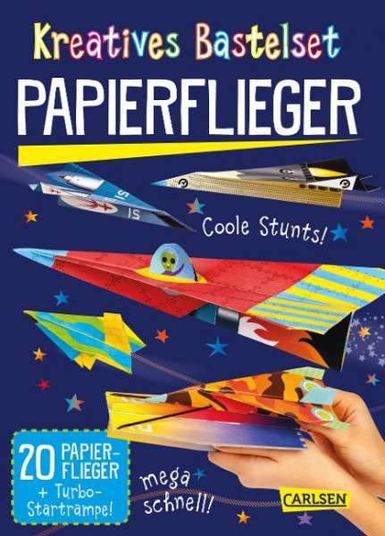 Kreatives Bastelset: Papierflieger: Set mit 20 Faltbögen, Anleitungsbuch und Falzhilfe