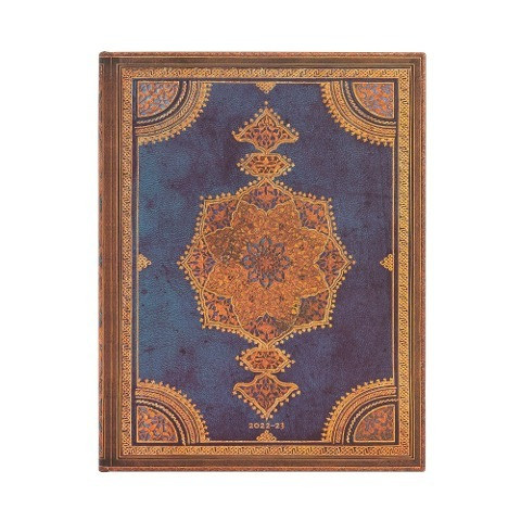 Paperblanks18-Monatskalender 2023 Safawidisch Indigo Ultra Vertikal. 01. Juli 2022 bis 31. Dezember 2023