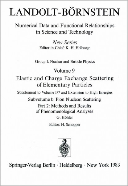 Methods and Results of Phenomenological Analyses / Methoden und Ergebnisse phänomenologischer Analysen (Elementary Particles, Nuclei and Atoms)