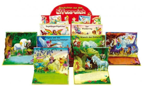 Geschichten aus dem Elfenreich Pop-up-Bücher: Display: Der Wunderring /Pipkin und das Sommernachtsfest /Regenbogenflügelchen /Der Wunsch des Einhorns