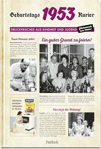 1953 - Geburtstagskurier: Druckfrisches aus Kindheit und Jugend | Originelle Geschenkidee zum 70. Geburtstag (Geschenke für runde Geburtstage 2023 und Jahrgangsbücher)