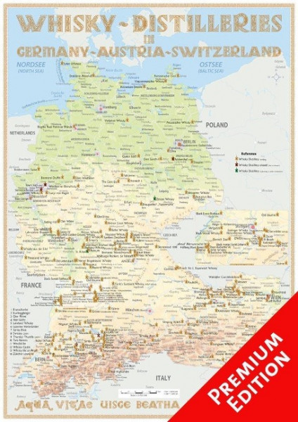 Whisky Distilleries D/A/CH - Poster 42x60cm - Premium Edition