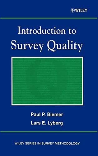 Introduction to Survey Quality (Wiley Series in Survey Methodology)