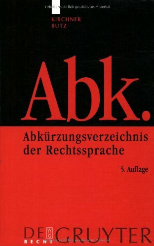 Abkürzungsverzeichnis der Rechtssprache