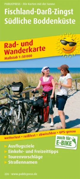 Fischland - Darss - Zingst. 1:50000. Rad- und Wanderkarte mit Ausflugszielen, Einkehr- & Freizeittipps, reissfest, wetterfest, beschriftbar und wieder abwischbar