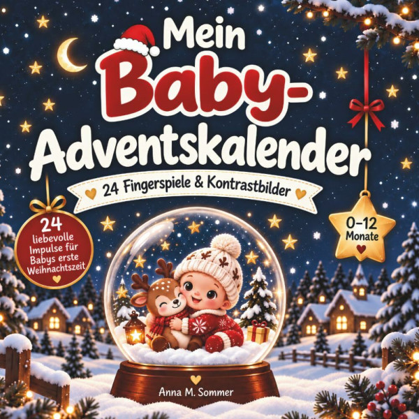 Mein Baby Adventskalender: 24 Fingerspiele & 24 Kontrastbilder für Babys erste Weihnachtszeit / Adventskalender Baby