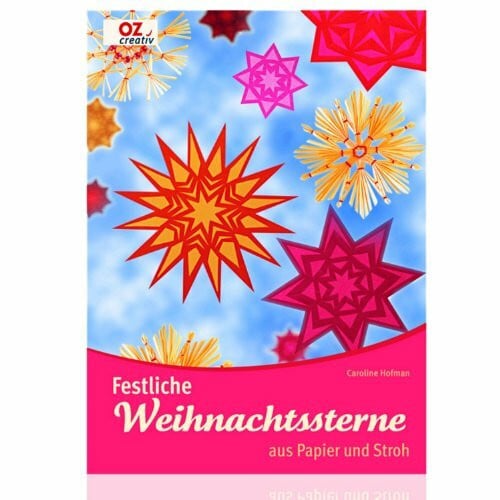 Festliche Weihnachtssterne aus Papier und Stroh