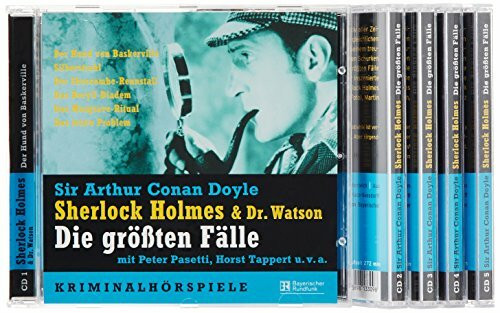 Sherlock Holmes und Dr. Watson - Die größten Fälle. 5 CDs: Der Hund von Baskerville / Silberstrahl / Der Shoscombe-Rennstall / Das Beryll-Diadem / Das Musgrave-Ritual / Das letzte Problem