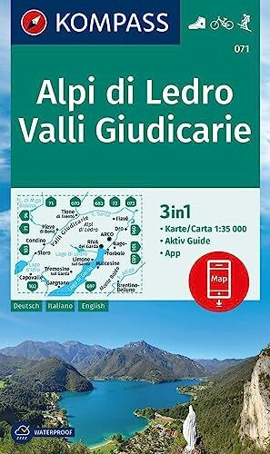 KOMPASS Wanderkarte 071 Alpi di Ledro, Valli Giudicarie 1:35.000: 3in1 Wanderkarte mit Aktiv Guide inklusive Karte zur offline Verwendung in der KOMPASS-App. Fahrradfahren. Skitouren.
