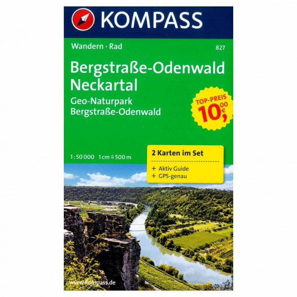 Bergstraße-Odenwald - Neckartal - Geo-Naturpark Bergstraße-Odenwald: Wanderkarten-Set mit Aktiv Guide in der Schutzhülle. GPS-genau. 1:50000 (KOMPASS Wanderkarte, Band 827)