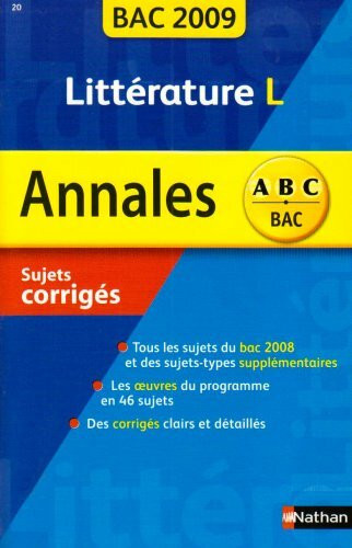 Littérature L: Sujets corrigés