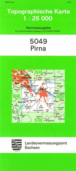 Pirna (5049): Topographische Karte 1:25 000 (Topographische Karten Sachsen 1:25 000 (TK 25); alte Karten)