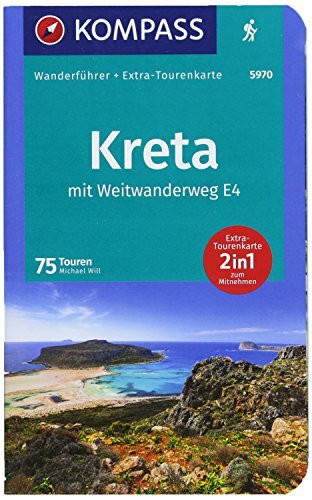 KOMPASS Wanderführer Kreta mit Weitwanderweg E4: Wanderführer mit Extra-Tourenkarte 1:50000 - 1:75000, 75 Touren, GPX-Daten zum Download.