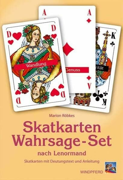 Skatkarten-Wahrsage-Set nach Lenormand: Skatkarten mit Deutungstext und Anleitung