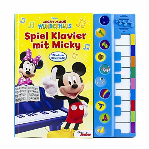 Spiel Klavier mit Micky - Disney Junior Liederbuch mit Klaviertastatur - Vor- und Nachspielfunktion - 10 beliebte Kinderlieder - Pappbilderbuch