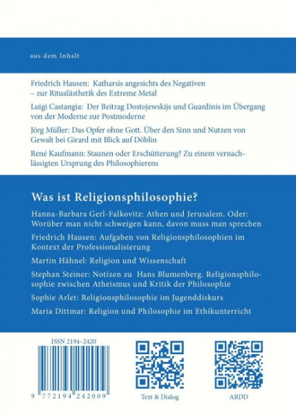 Journal für Religionsphilosophie Nr. 1 (2012)