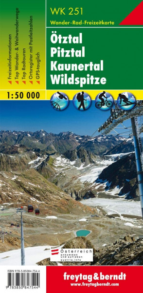 WK 251 Ötztal - Pitztal - Kaunertal - Wildspitze, Wanderkarte 1:50.000