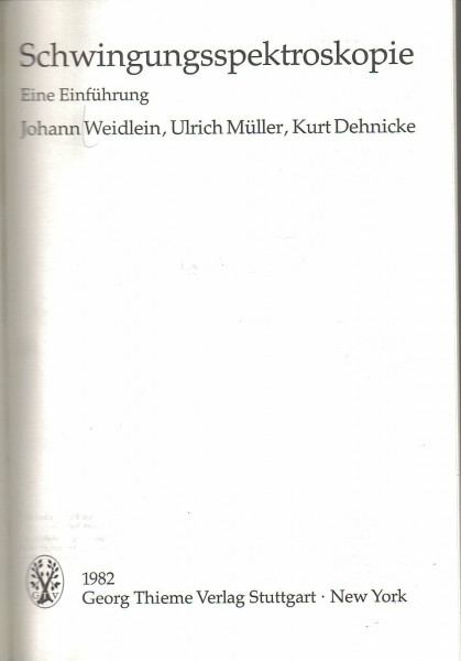 Schwingungsspektroskopie. Eine Einführung