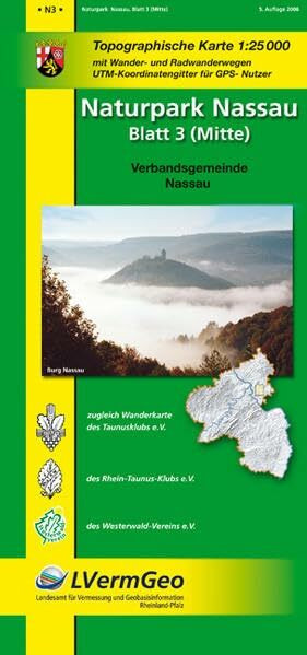 Naturpark Nassau /Nassau (WR): Naturparkkarte 1:25000 mit Wander- und Radwanderwegen (Freizeitkarten Rheinland-Pfalz 1:15000 /1:25000)