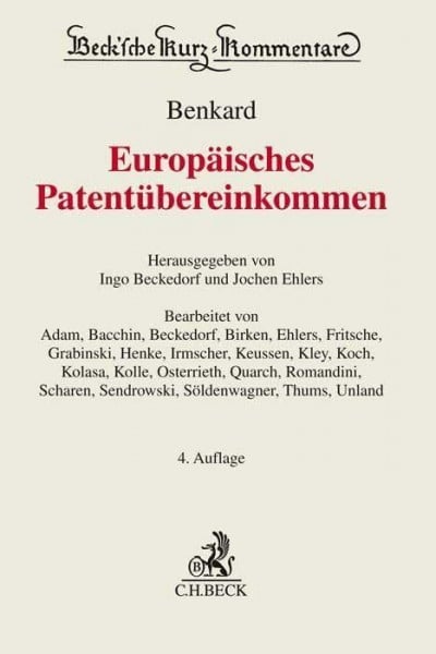 Europäisches Patentübereinkommen (Beck'sche Kurz-Kommentare)