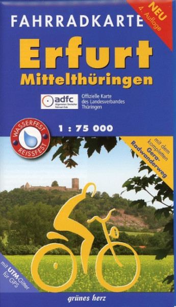 Erfurt - Mittelthüringen 1 : 75 000 Fahrradkarte