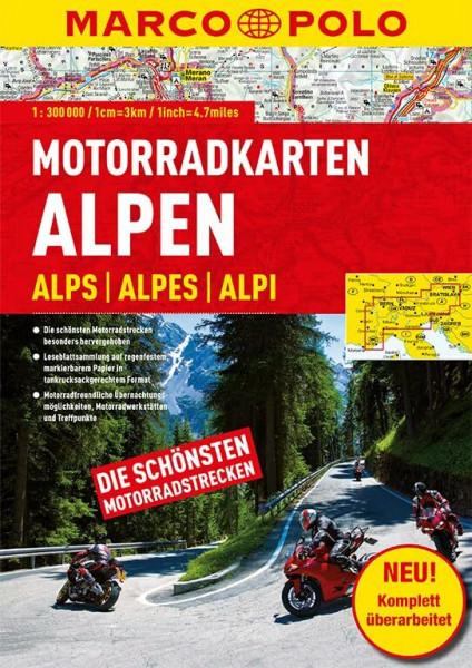 MARCO POLO Motorrad-Karten Alpen 1:300 000: Alps, Alpes, Alpi. Die schönsten Motorradstrecken (Motorrad Reisekarten 1:300.000)