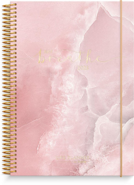 Burde Kalender 2023 Life Planner Pink Horizontal Marmor