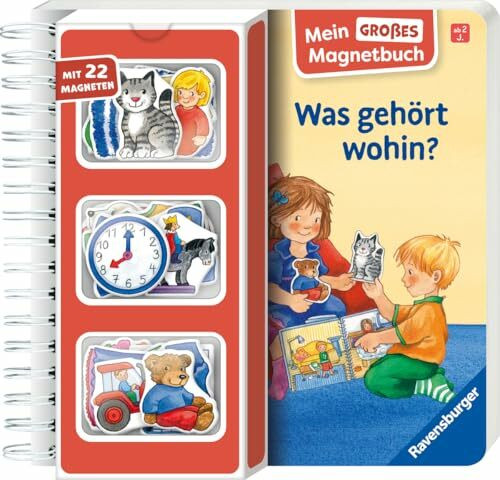 Mein großes Magnetbuch: Was gehört wohin? - Magnet-Spielbuch ab 2 Jahren, Bilderbuch: Mit 22 Magneten