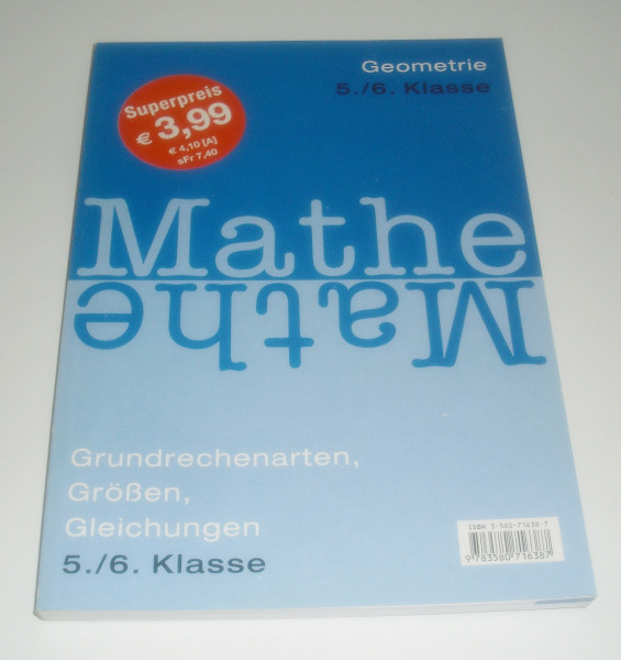 Mathe 5./6. Klasse: Geometrie, Grundrechenarten, Grössen, Gleichungen. Wendebuch