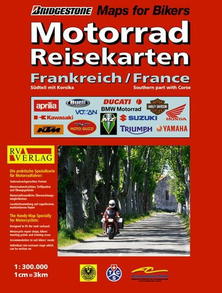 RV Motorrad-Reisekarte Frankreich Süd mit Korsika (Motorrad Reisekarten 1:300.000)