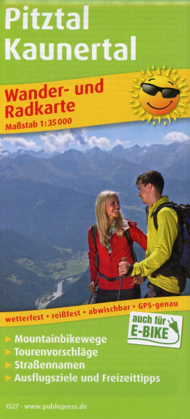 Pitztal, Kaunertal Wander- und Radkarte 1 : 35 000