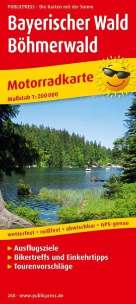 Motorradkarte Bayerischer Wald - Böhmerwald 1 : 200 000
