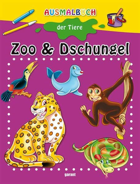 Ausmalbuch der Tiere Zoo & Dschungel