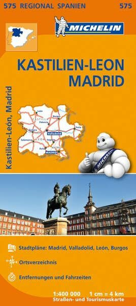Michelin Kastilien-León, Madrid: Straßen- und Tourismuskarte 1:400.000 (MICHELIN Regionalkarten)