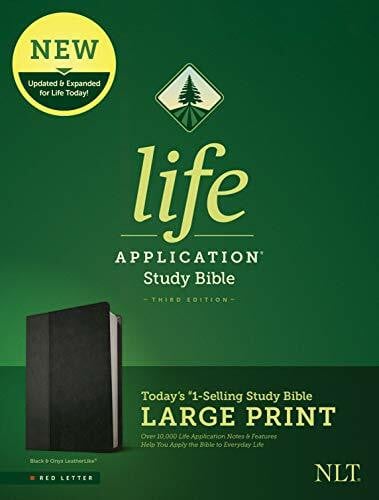 NLT Life Application Study Bible, Third Edition, Large Print (Leatherlike, Black/Onyx): New Living Translation, Black & Onyx, Leatherlike