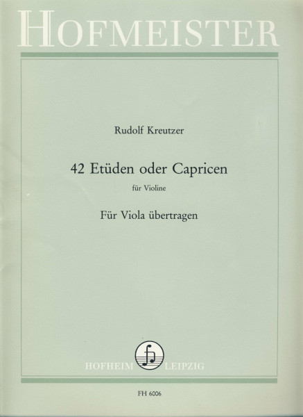 Hofmeister KREUTZER - Estudios y Caprichos (42) para Viola (Spindler)