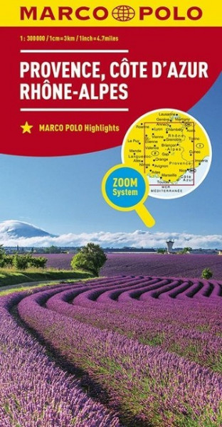 MARCO POLO Karte Frankreich Provence, Côte d'Azur, Rhône-Alpes 1:300 000