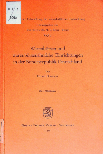 Warenbörsen und warenbörsenähnliche Einrichtungen in der Bundesrepublik Deutschland