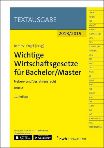 Wichtige Wirtschaftsgesetze für Bachelor/Master 2