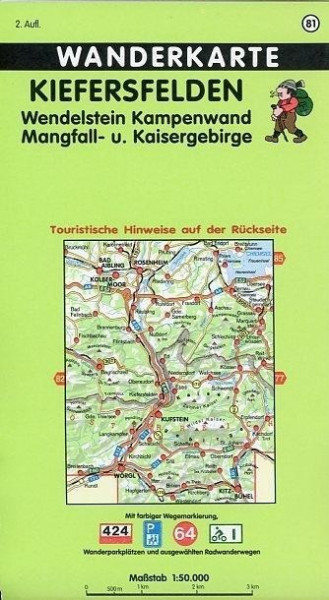 Kiefersfelden, Wendelstein, Kampenwand, Mangfall- und kaisergebirge 1 : 50 000. Fritsch Wanderkarte