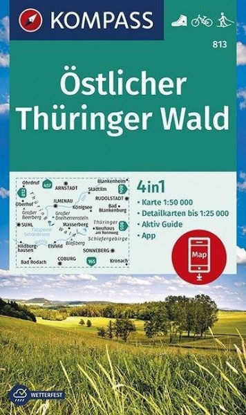 KOMPASS Wanderkarte Östlicher Thüringer Wald 1:50 000