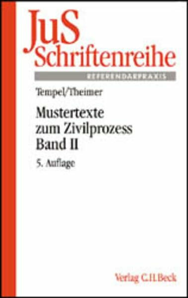 Mustertexte zum Zivilprozess Band II: Arrest, einstweilige Verfügung, Zwangsvollstreckung, Kostenwesen, Rechtsmittel und Prozessvergleich - Relationstechnik