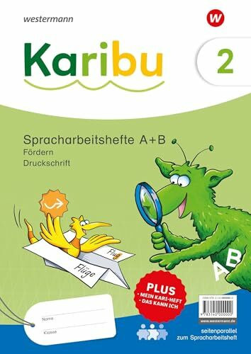Karibu - Ausgabe 2024: Paket Spracharbeitshefte Fördern 2 (A + B) Druckschrift zielgleich, seitenparallel zum Spracharbeitsheft, auch zum Sprachbuch ... mit Diagnoseheft "Das kann ich" Fördern 2