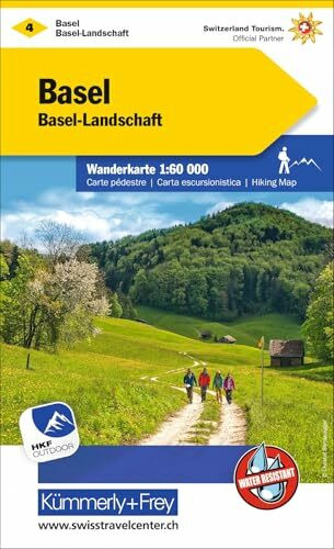 Kümmerly+Frey Wanderkarte 4 Basel 1:60.000: Mit Basel-Landschaft. Wetterfest, matt laminiert und mit free Download