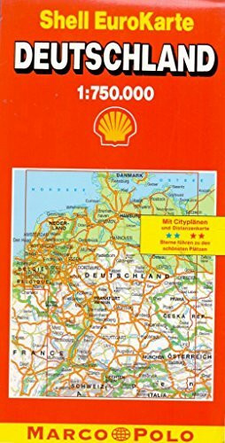 Shell EuroKarte, Deutschland: Mit Ortsverz. u. Citypln. Mit Hervorhebung d. Sehenswürdigkeiten