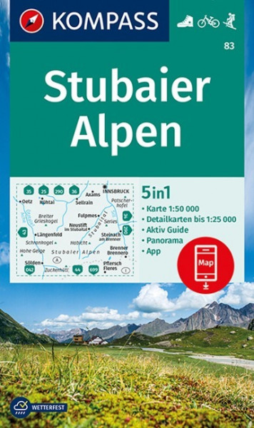 KOMPASS Wanderkarte 83 Stubaier Alpen 1:50.000